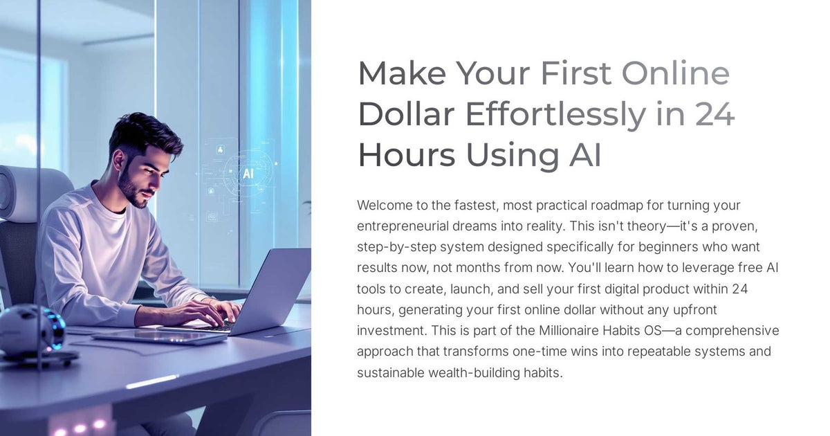 Make Your First Online Dollar Effortlessly in 24 Hours Using AI: For Free